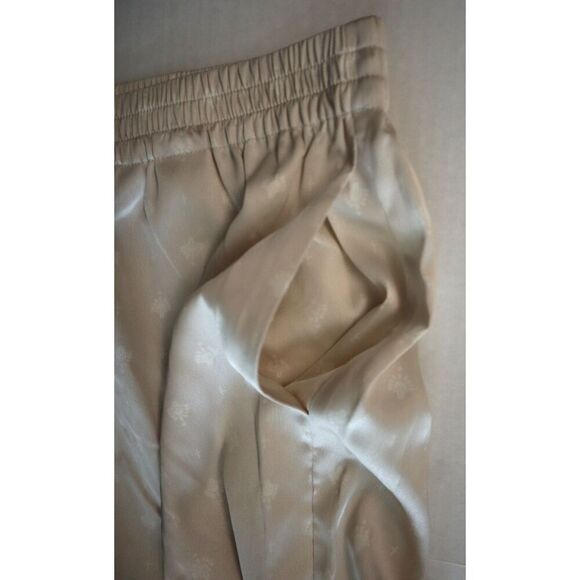 Barefoot Dreams Women Sz M Stone Scattered Paisleys Washed Satin Wide Leg Pants - Picture 8 of 10